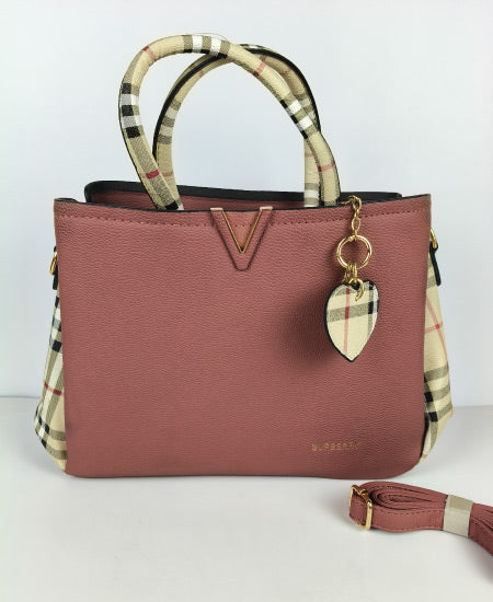 Burberry Ladies Coffee Pink Handbag