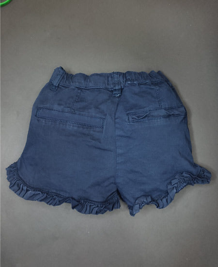Girls Denim Cotton Navi Blue Shorts