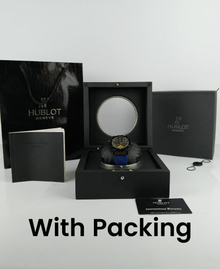 Hublot Watch Black Fusion Skeleton Blue Strap