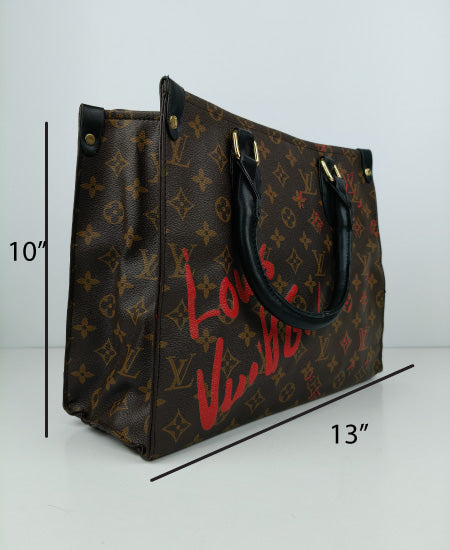 LV Tote Red Signature Tote Bag