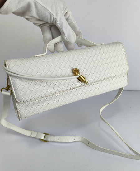 Shoulder Clutch Handbag White