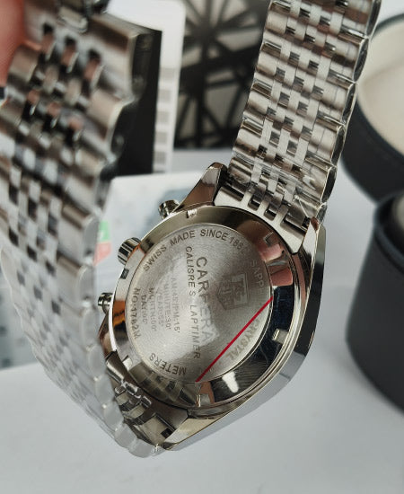 TG Huer Carera Chronograph Beads-Of-Rice Bracelet CBN2010.BA0642
