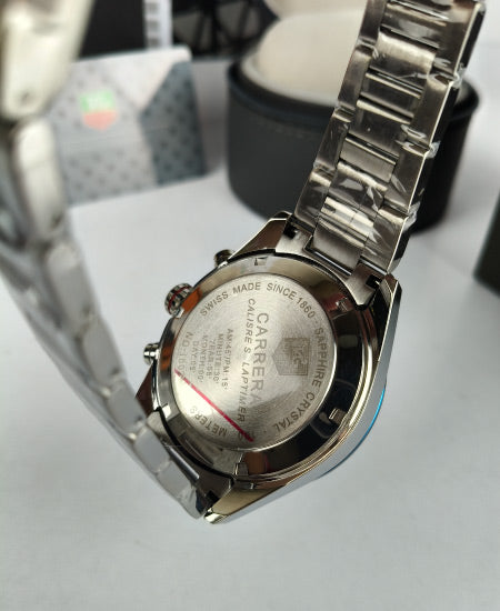 TG Huer Carera Blue-Faced Racing Chronograph Watch CV2A1V.BA0738