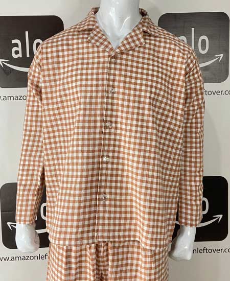 Men's Brown Check Night Suit JPs