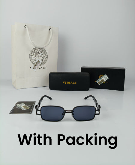 Versace Black Rectangular Sunglasses VR033