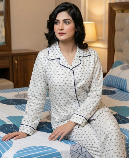 White Petals Night Suit