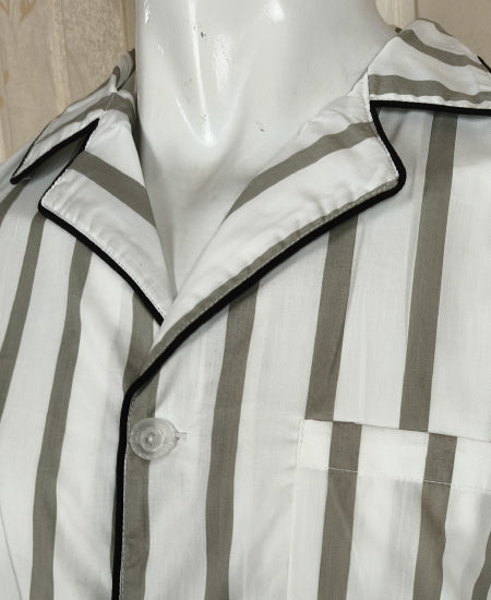White and Gray Straps Zara Men's Night Suit