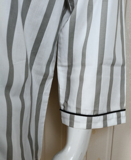 White and Gray Straps Zara Men's Night Suit