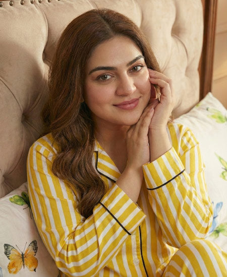 Zara Ladies Night Suit Yellow Strips