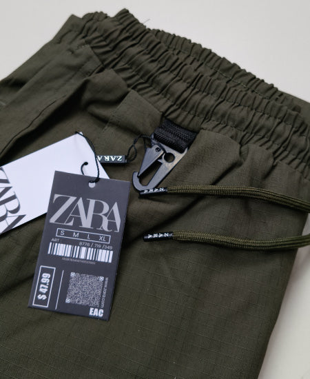 Zara Self Green Cargo Trousers