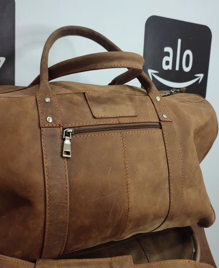 Vintage Leather Duffel Large Handmade Bags Brown bag Carry