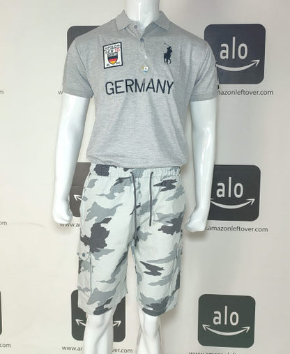 A Zaraa Cotton Shots for Mens Gray Army 6