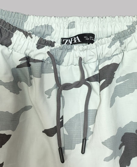 A Zaraa Cotton Shots for Mens Gray Army 6