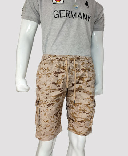 A Zaraa Cotton Shots for Mens Khaki Brown Army 6