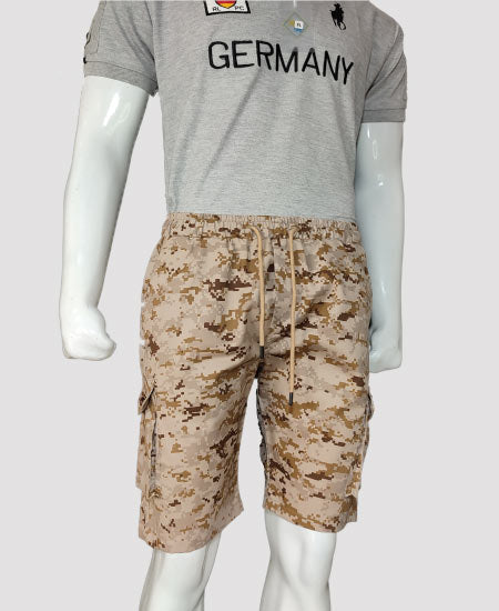 A Zaraa Cotton Shots for Mens Khaki Brown Army 6