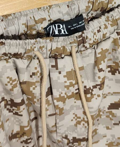 A Zaraa Cotton Shots for Mens Khaki Brown Army 6