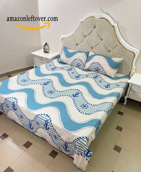 Premium Cotton Bedsheet Anchor Navy