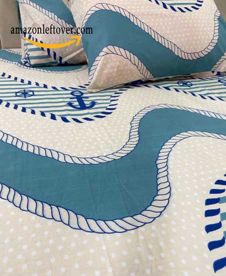 Premium Cotton Bedsheet Anchor Navy