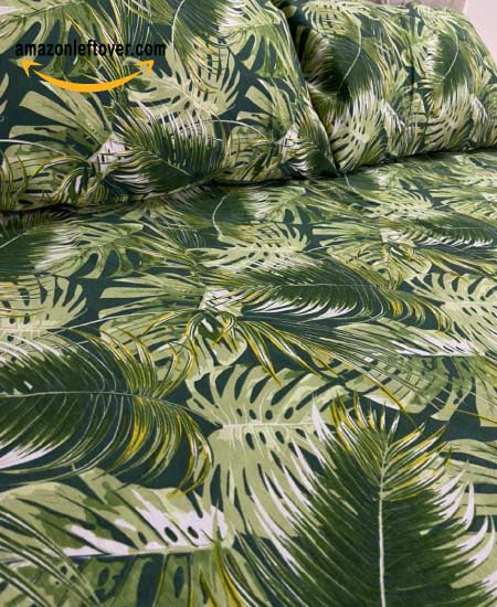 A Cotton Palm Leaves Bed Sheet