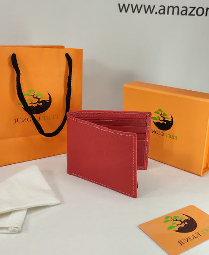 Jungle Tree Red Leather Wallet 001