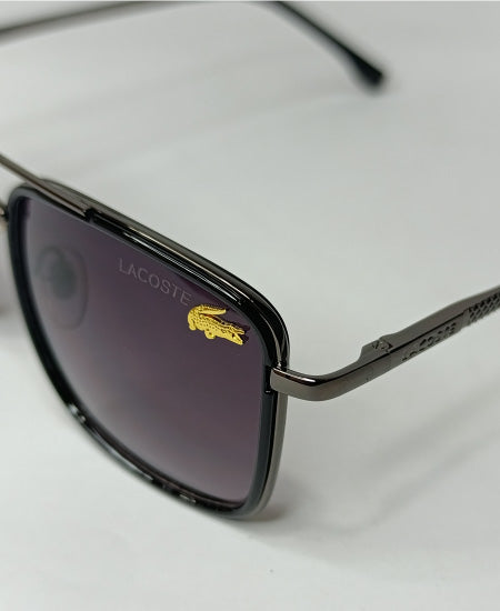 Lacste Metallic Black Sunglasses-LOCAS01
