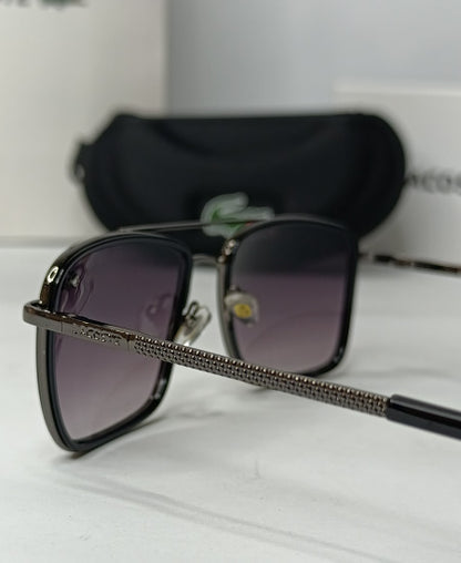Lacste Metallic Black Sunglasses-LOCAS01