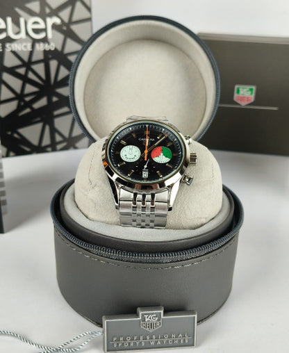 TG Huer Carera Chronograph Skipper Beads-Of-Rice Bracelet CBS2213.FN6002
