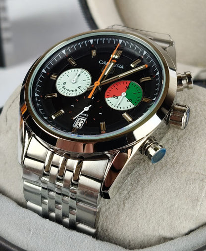 TG Huer Carera Chronograph Skipper Beads-Of-Rice Bracelet CBS2213.FN6002
