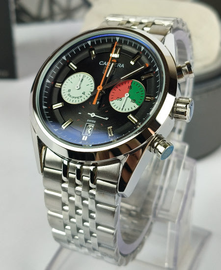 TG Huer Carera Chronograph Skipper Beads-Of-Rice Bracelet CBS2213.FN6002