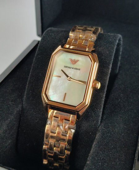 Armani Rose Gold Mother of pearl Ladies Watch AR11147