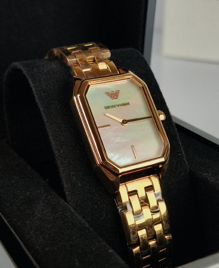 Armani Rose Gold Mother of pearl Ladies Watch AR11147