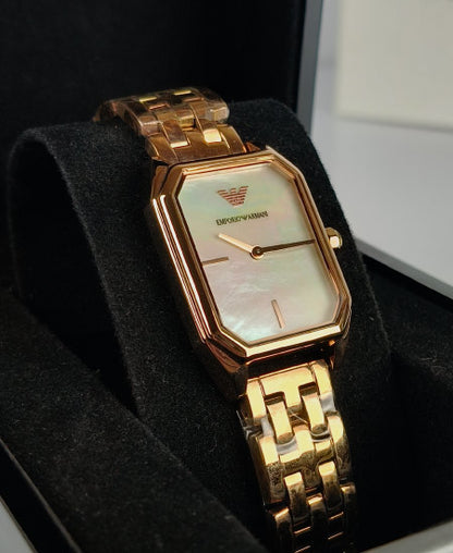 Armani Rose Gold Mother of pearl Ladies Watch AR11147