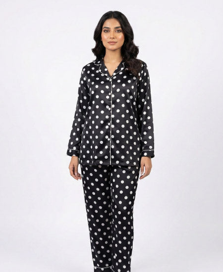 Black Polka Dots Night Suit Zara Women's