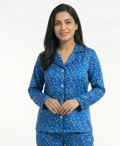 Blue Multi Dots Night Suit Zara Women's