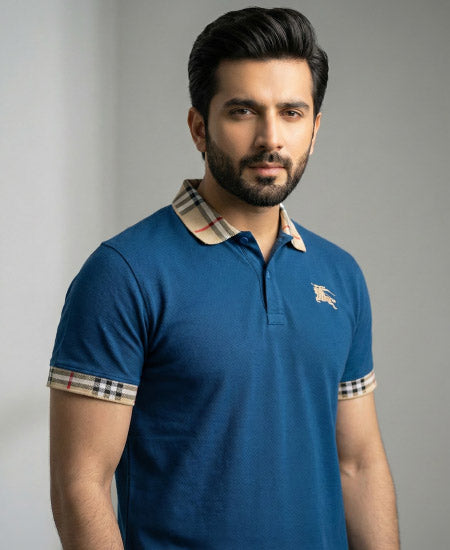 Burberry Ocean Blue Polo Shirt