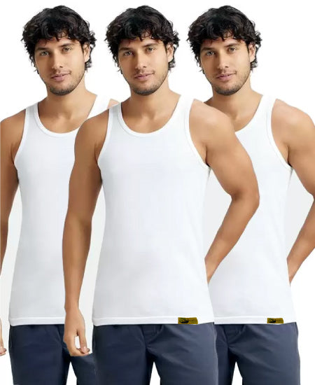 Jungle Tree 100% Organic Cotton Vest Pack of 3