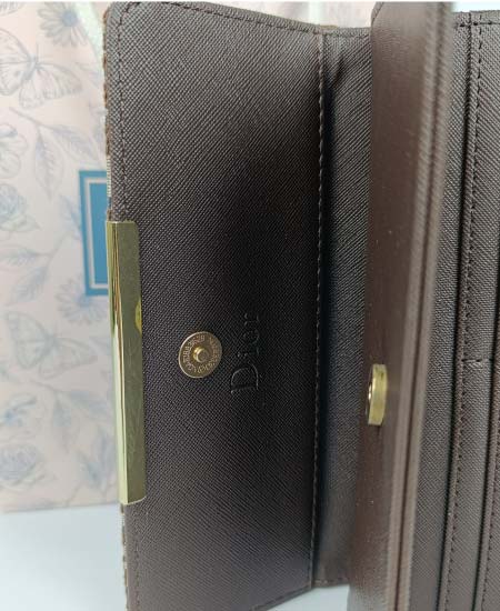 Dior Ladies Wallet Chocolate Brown