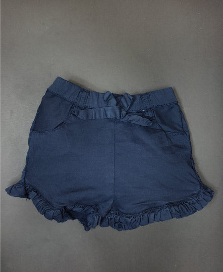 Girls Denim Cotton Navi Blue Shorts