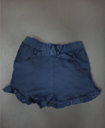 Girls Denim Cotton Navi Blue Shorts