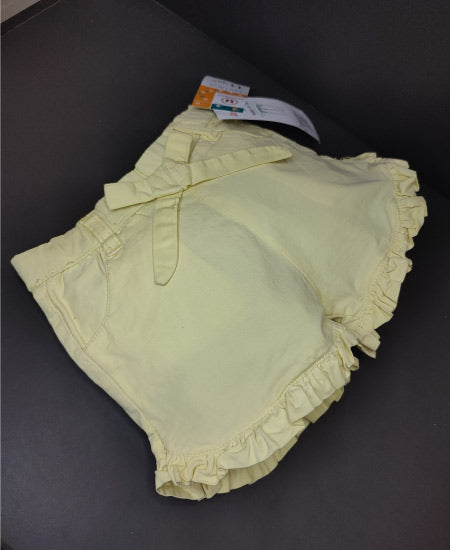 Girls Denim Cotton Yellow Shorts