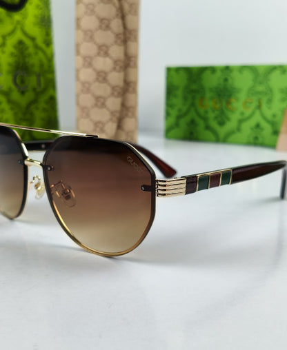 GG Sunglasses Golden Brown Sami Round GG22