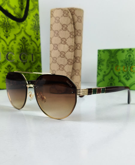 GG Sunglasses Golden Brown Sami Round GG22