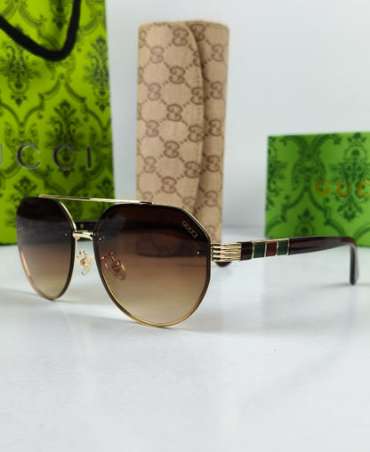 GG Sunglasses Golden Brown Sami Round GG22