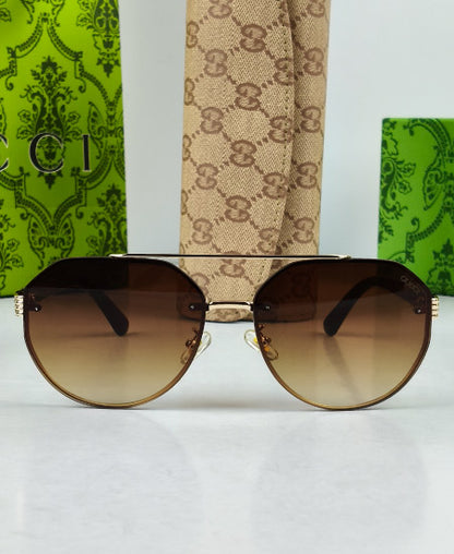 GG Sunglasses Golden Brown Sami Round GG22