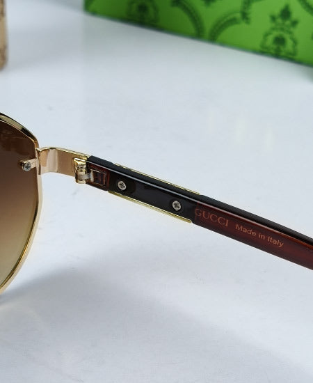 GG Sunglasses Golden Brown Sami Round GG22
