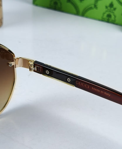 GG Sunglasses Golden Brown Sami Round GG22