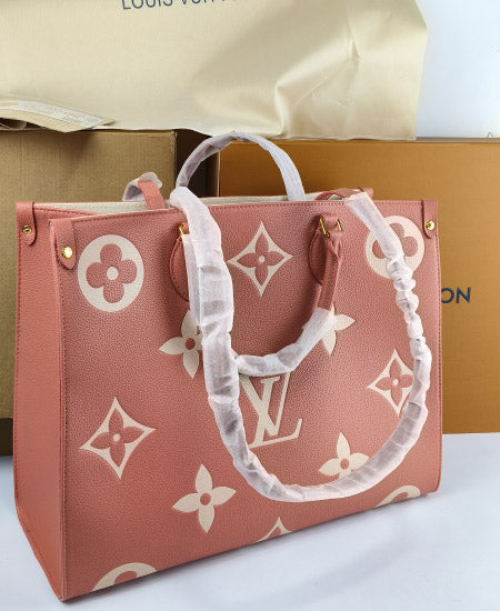 Lou Vton Onthego MM Pink Handbag