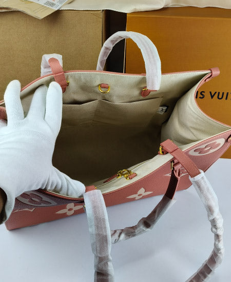 Lou Vton Onthego MM Pink Handbag