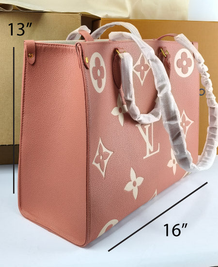 Lou Vton Onthego MM Pink Handbag