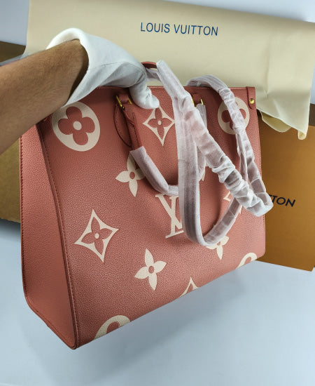 Lou Vton Onthego MM Pink Handbag